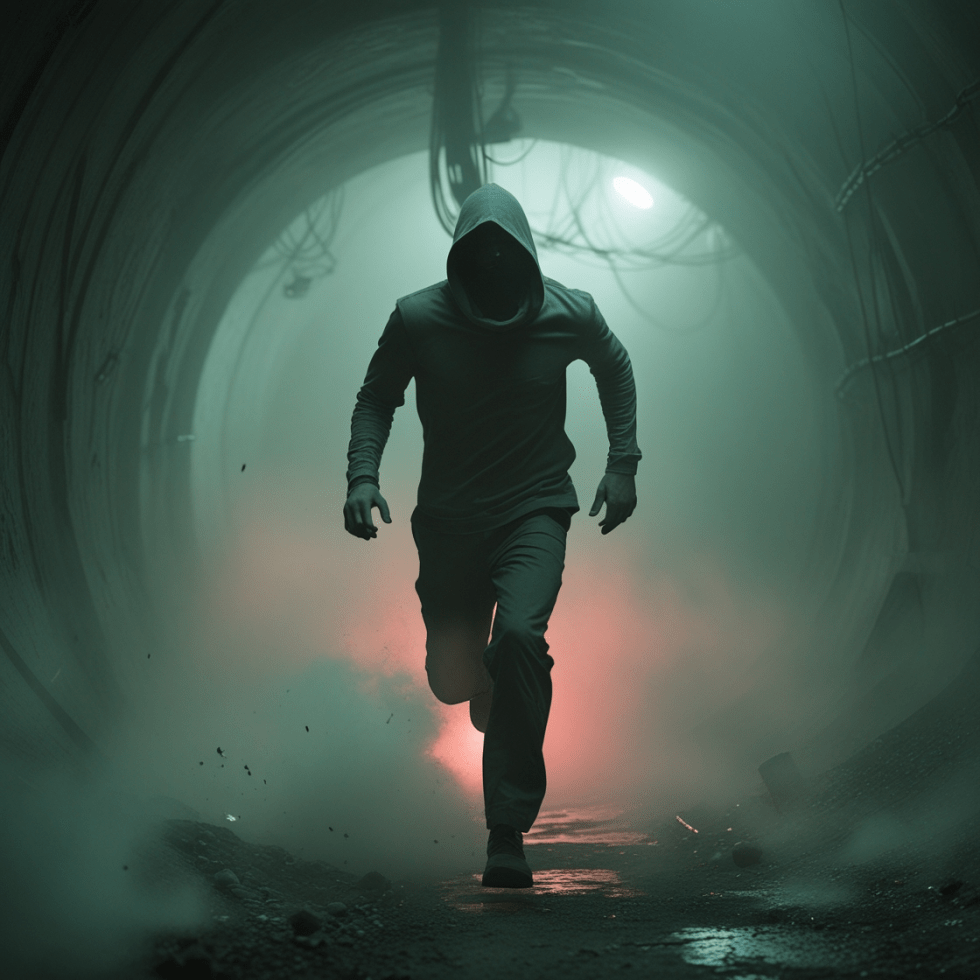 Dead Internet Files: Entry #8 - Final scene of Kael running in a tunnel. 