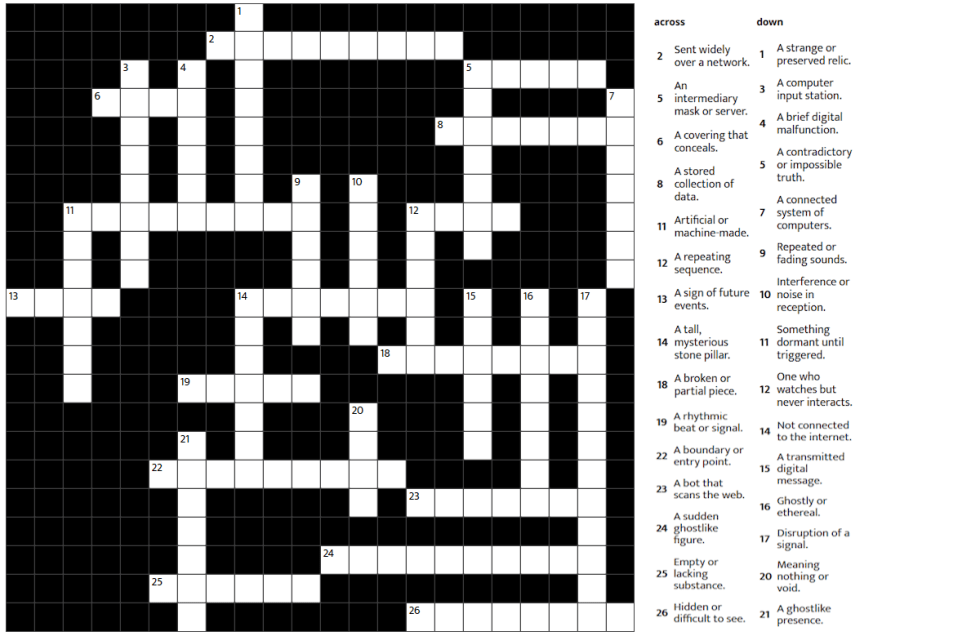 Dead Internet Theory Crossword Puzzle
